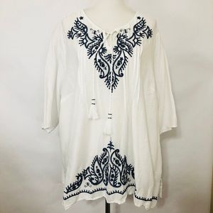 Catherines size 2XL 100% Cotton Beach Blouse